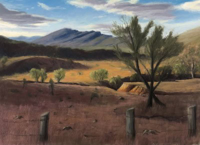 Pastel landscape artwork from the Exhibition Winners 2024 at The Pastel Society of Victoria, Austral.