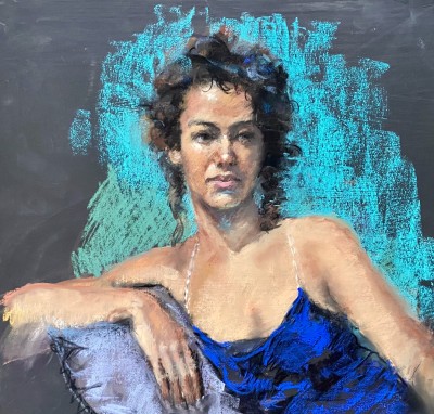 Woman Portrait Pastel Art.