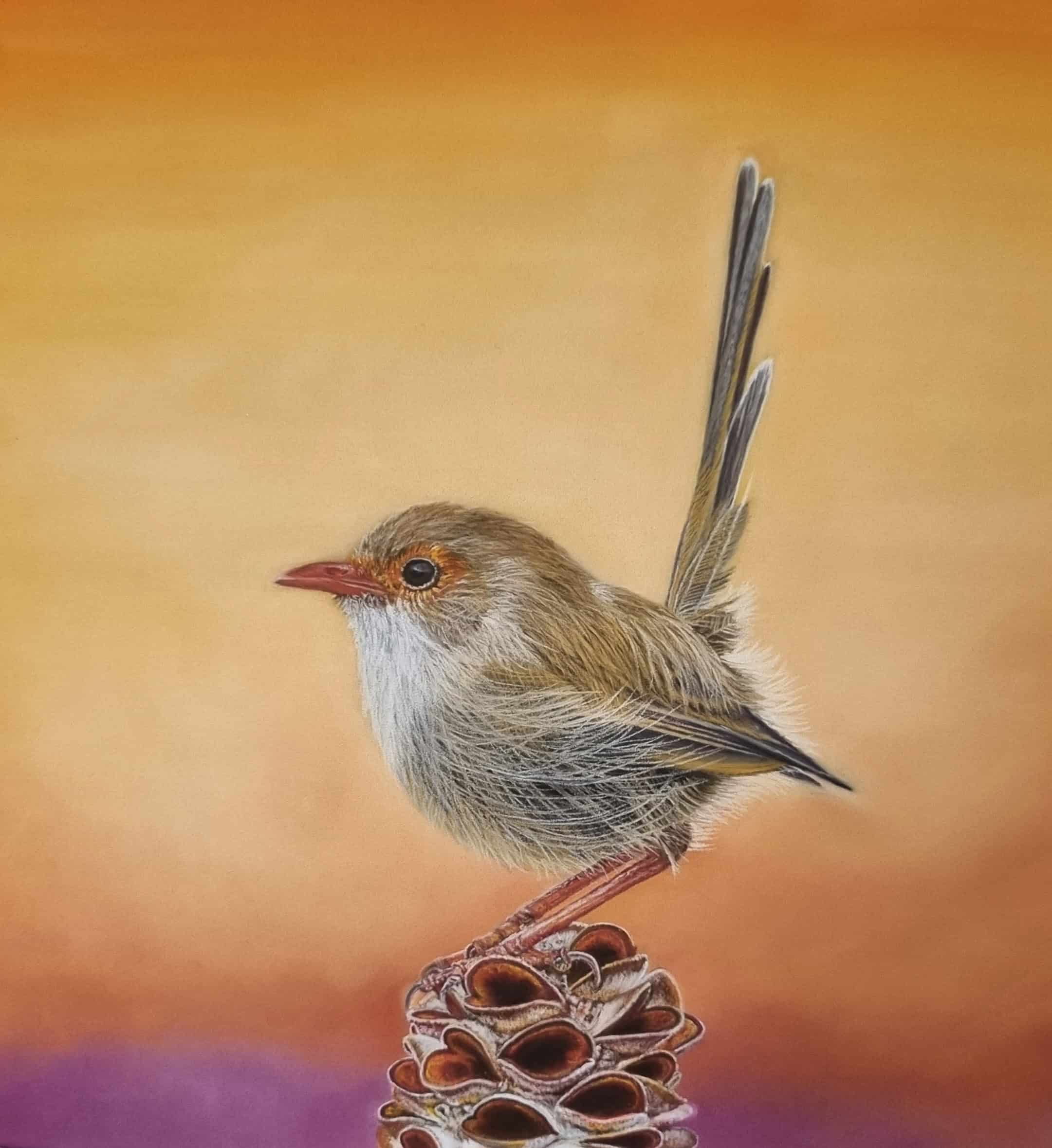 Bird artwork by Pastel Society of Victoria, Australia.