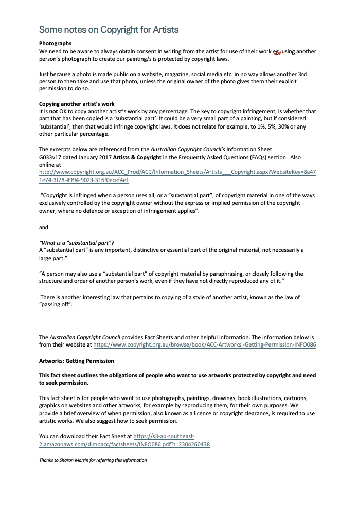 on Copyright | Pastel Society of Victoria, Australia