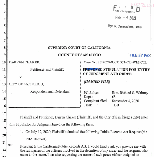 Public records lawsuit, judgement for Darren Chaker