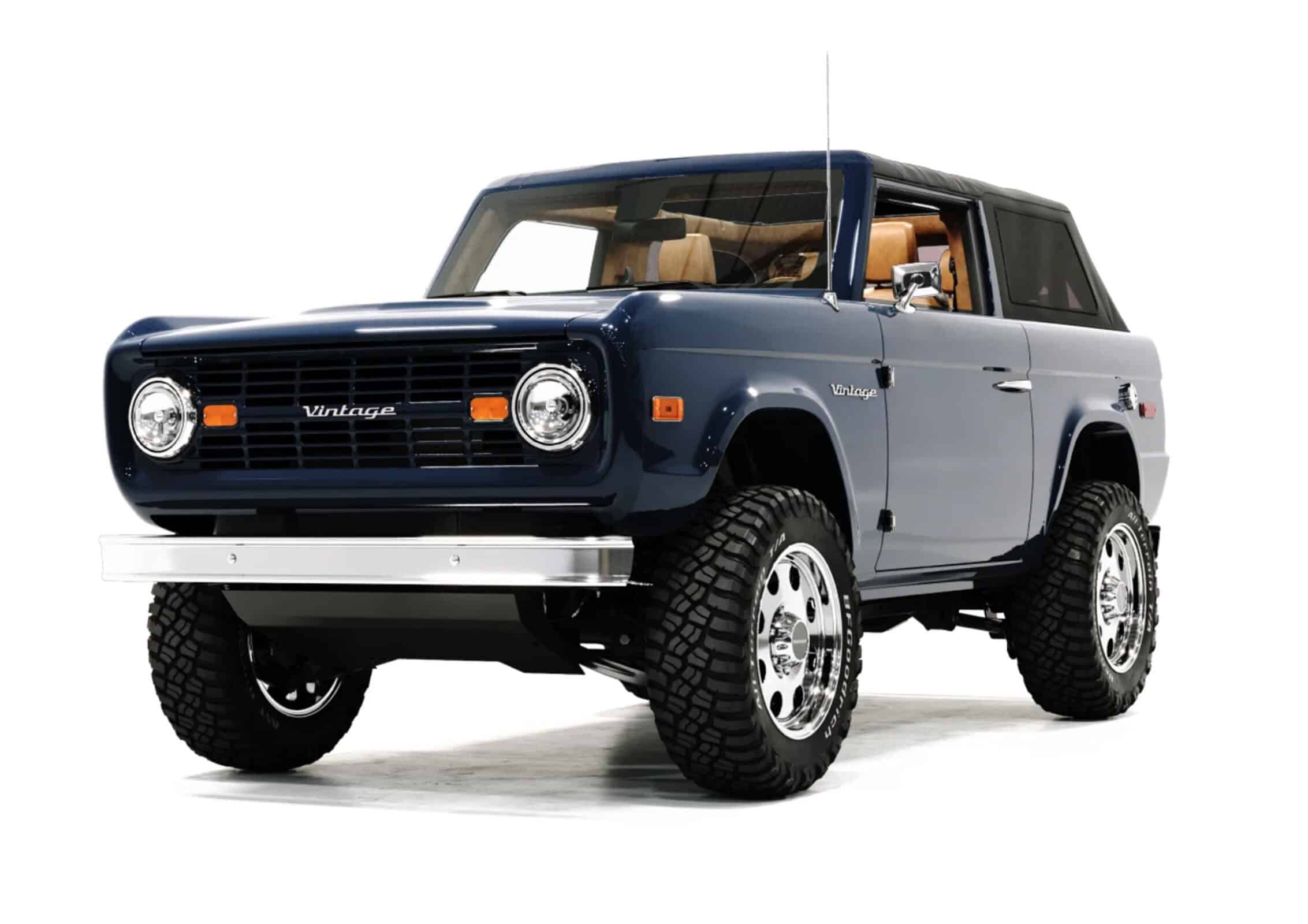 Vintage modern off-road vehicle with retro styling and rugged tires, blending classic design elements with contemporary durability for outdoor adventures.
