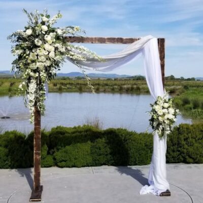 Rustic Arbor Arch White and greens