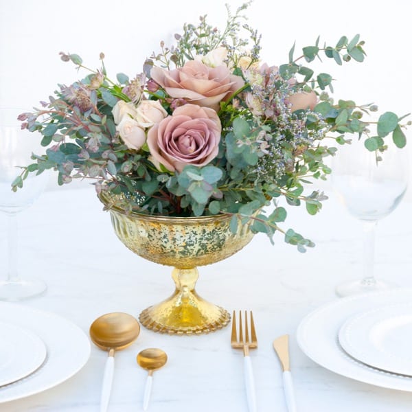 Dusty Rose Centerpiece las vegas wedding flowers