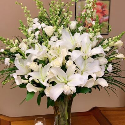 Serene White flower bouquet