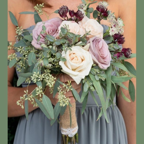 dusty rose and cream bridesmaids bouquet las vegas