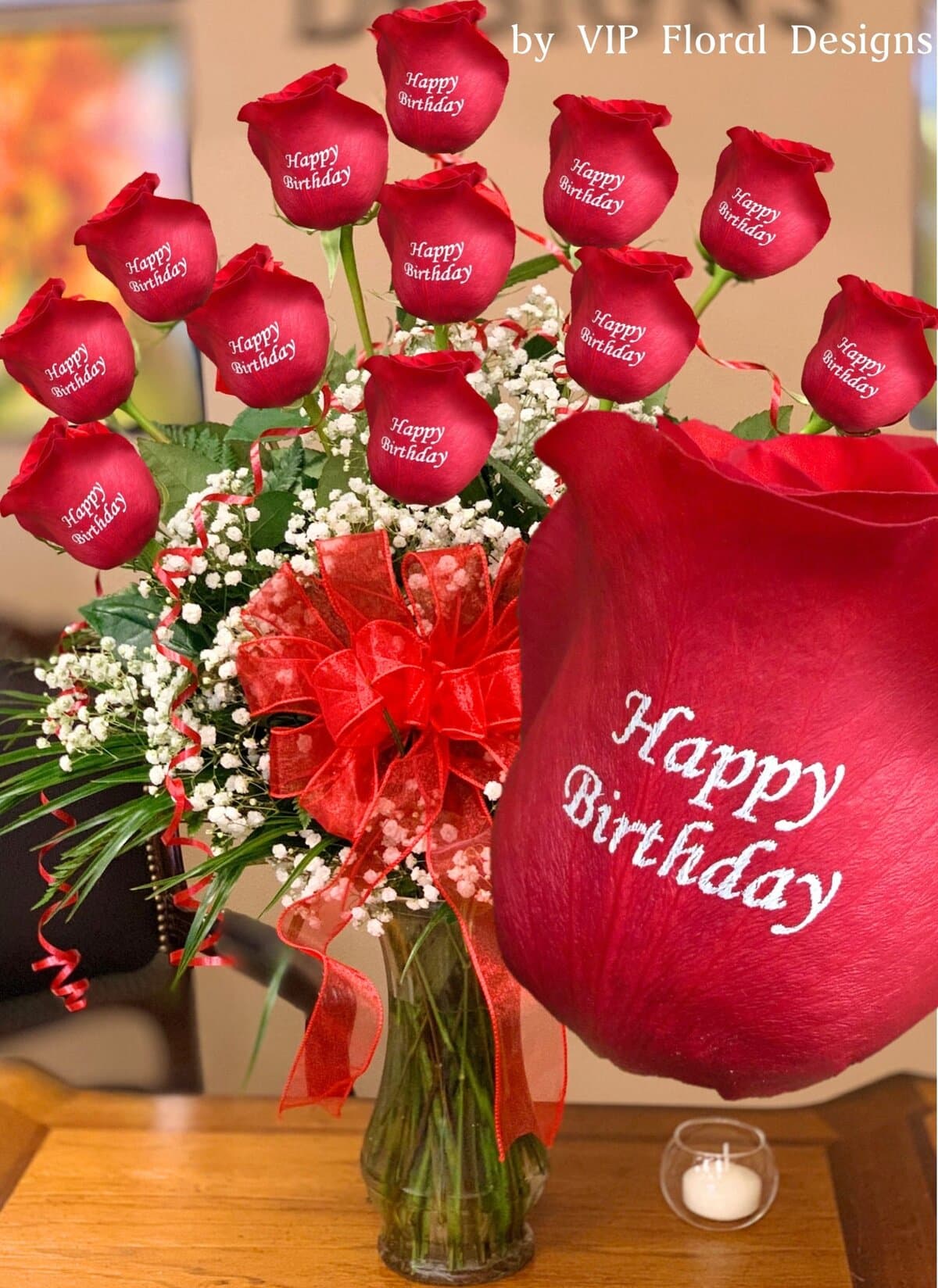 happy birthday personalized roses, las vegas roses