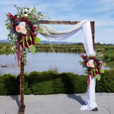 navy and burgundy arch