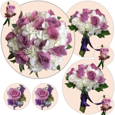 purple and white wedding collection