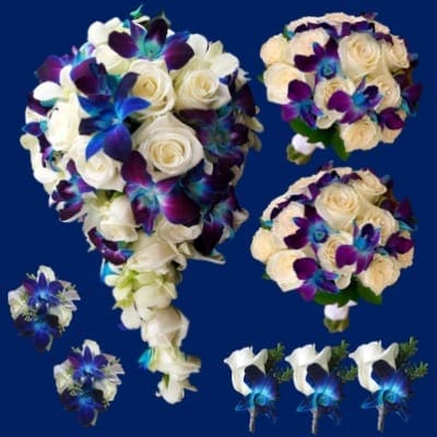 royal blue collection wedding flowers packages