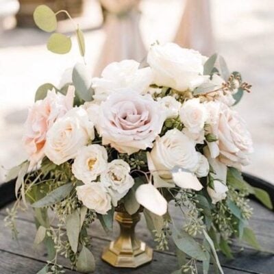 Blush and White Centerpiece flowers las vegas