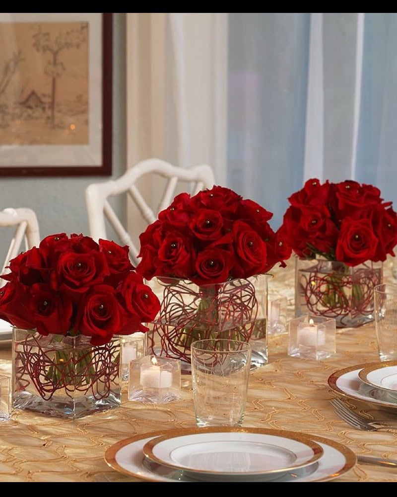 red roses centerpieces las vegas flowers