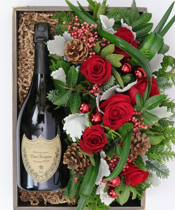 CHAMPAGNE & CHRISTMAS FLOWERS las vegas