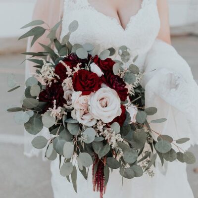 burgundy and blush bridal bouquet las vegas