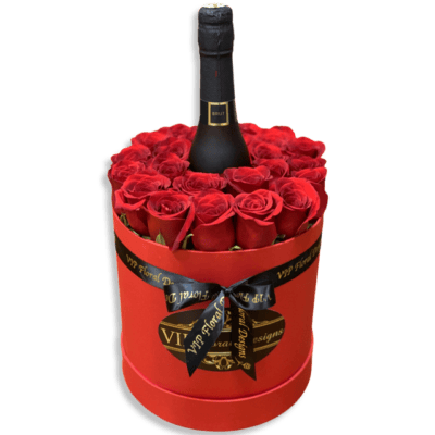 red roses and champagne