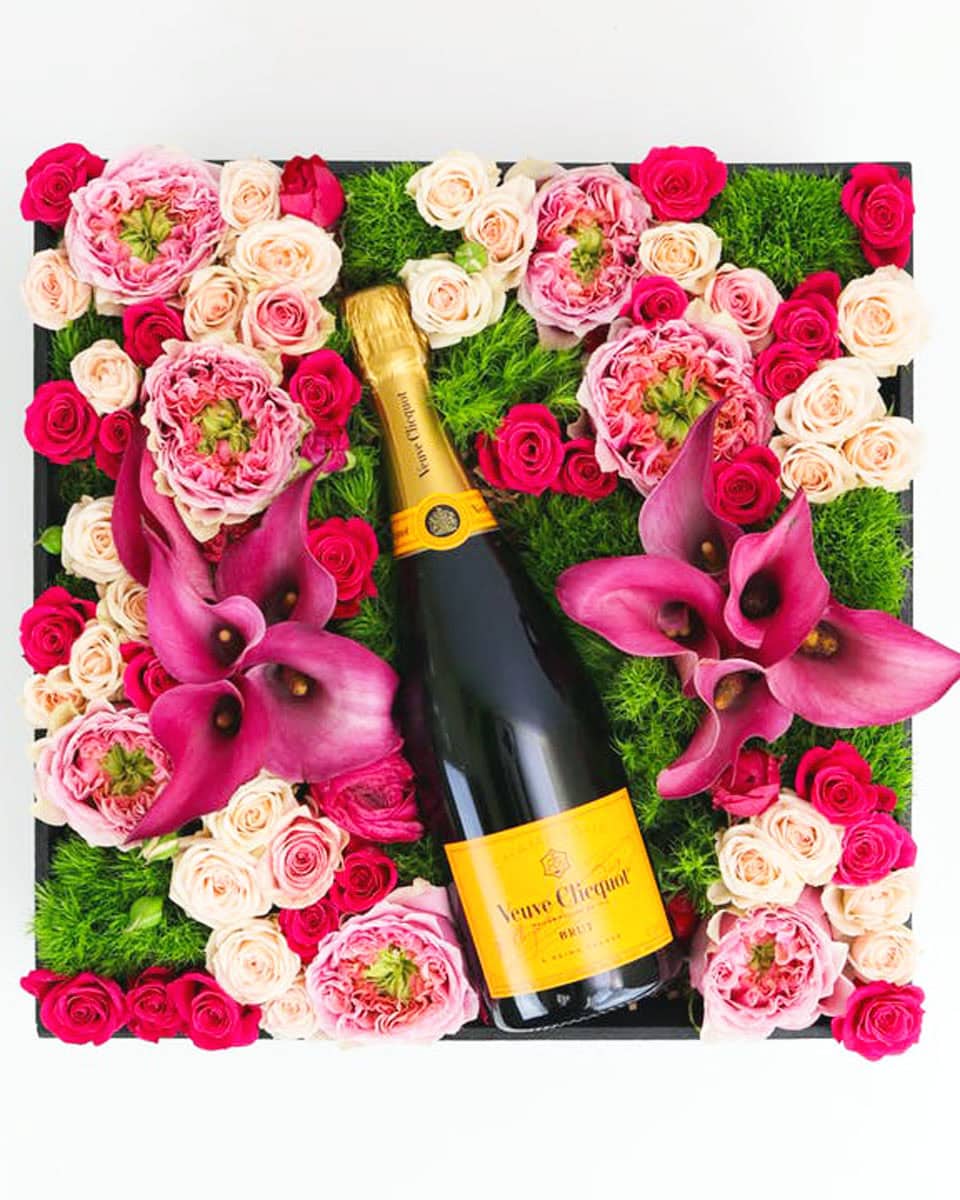 Flower Fields Forever Crate - With Veuve Clicquot Champagne