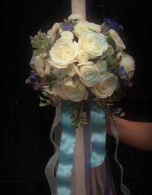 BOY Baptism Candle #2 | Candle Flower Bouquet | VIP Floral