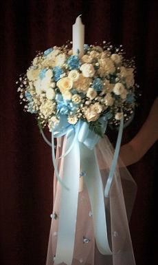 BOY Baptism Candle #1 | Candle Flowers | VIP Floral