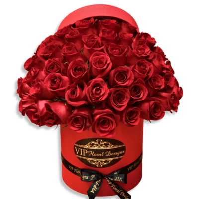 75 Fresh Roses Hat Flower Box | Florists In Las Vegas | VIP Floral