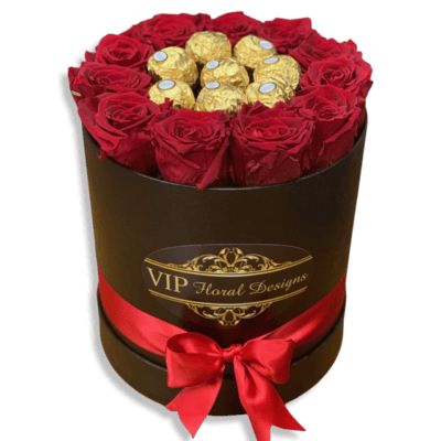 11 Red Preserved Roses and Chocolate
