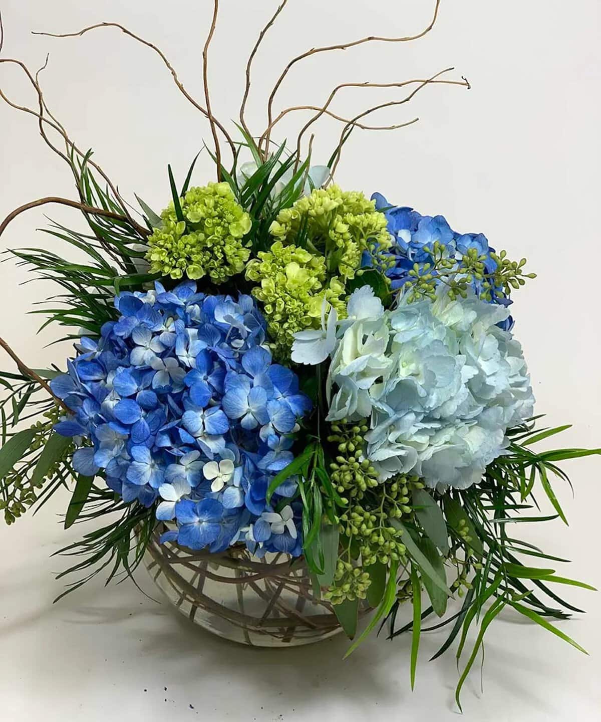 Blue and Green Events Flowers centerpiece