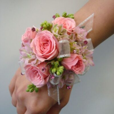 pink roses wirst corsage las vegas
