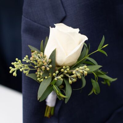 white rose boutonniere las vegas