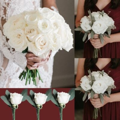 White Roses Wedding Flower Package Las Vegas Nevada