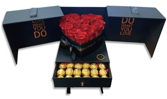 Champagne Gift Box and Fresh Red Roses Gift Box - Image 2