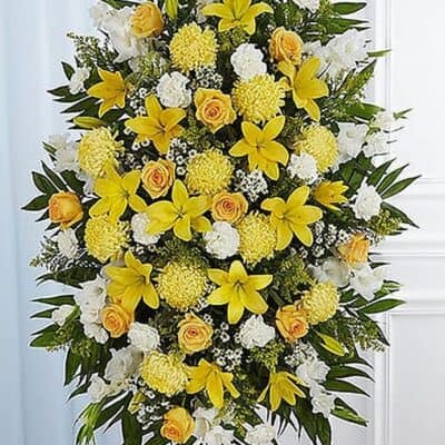 yellow and white standing spray