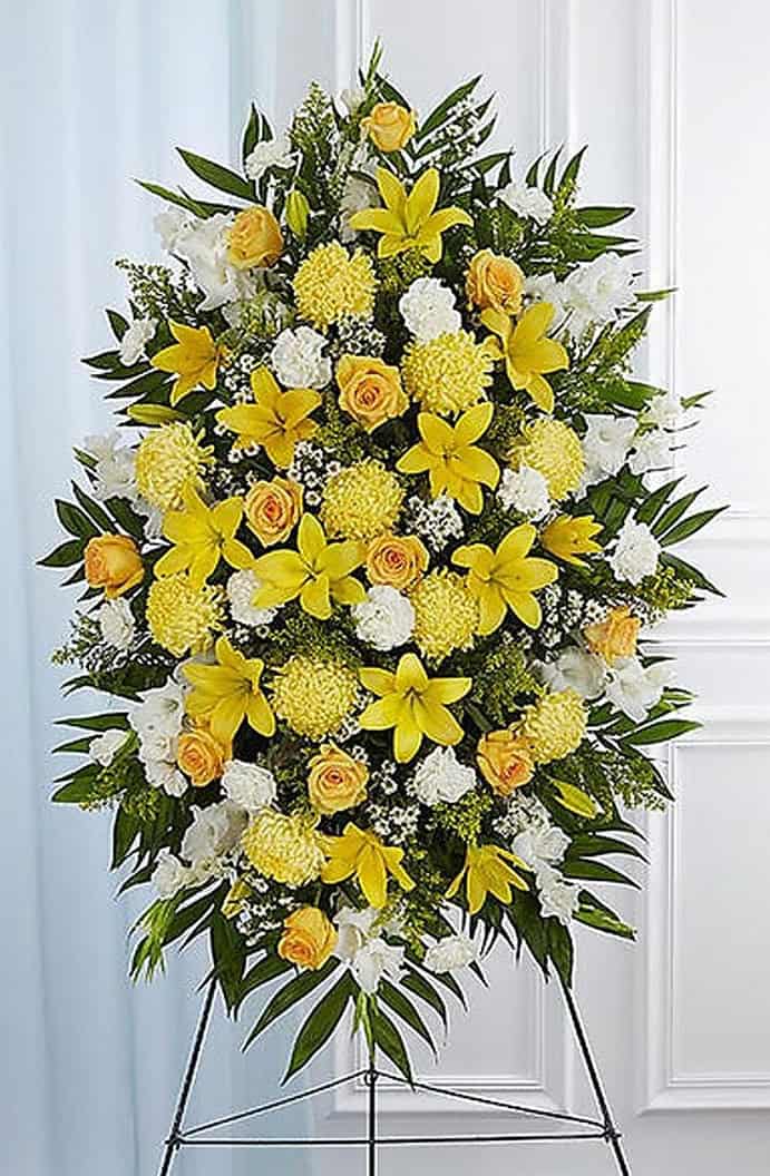 yellow and white standing spray