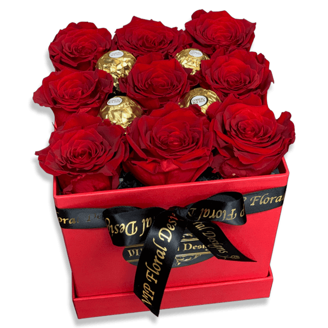 9 Preserved Red Roses and Chocolate - Image 7