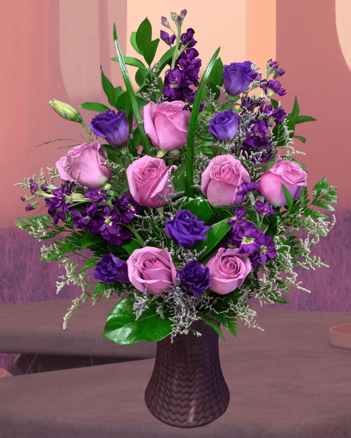 Las Vegas Florist - lavender dream with purple roses