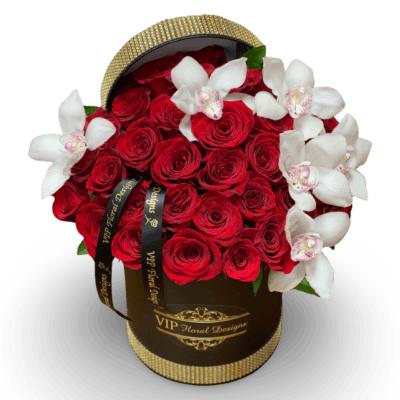 50 red roses and white orchids las vegas nevada