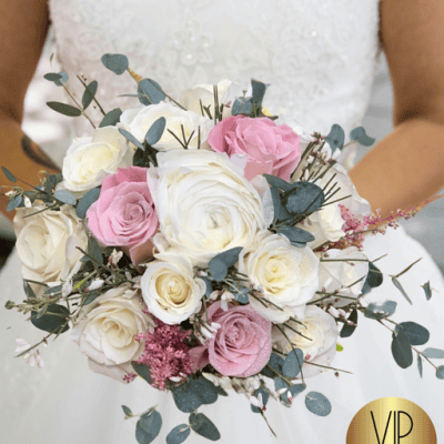 Wheel of Fortune Floral Fantasy bridal bouquet