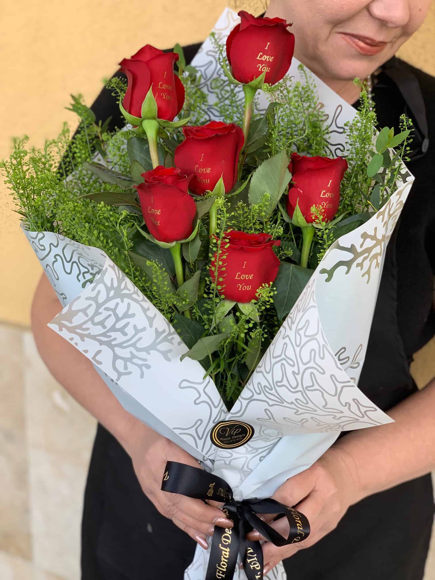 I LOVE YOU wrapped bouquet of red roses in las vegas nevada for same day delivery