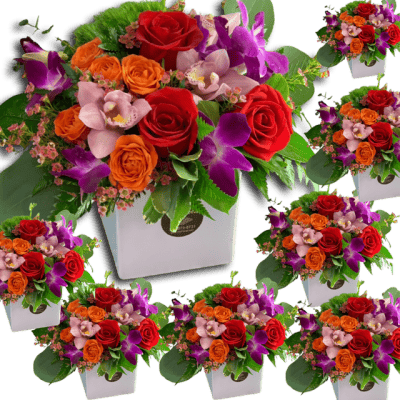 Set of 10 Colorful Elegant Flower Centerpieces