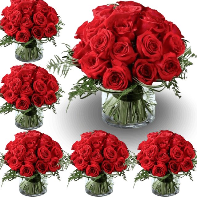 Scarlet Serenity red roses centerpiece for special events in las vegas