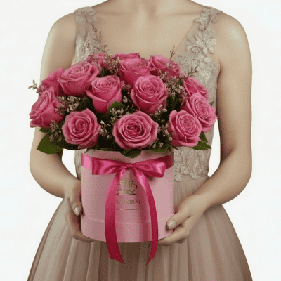 Hot Pink Rose Luxury Flower Box