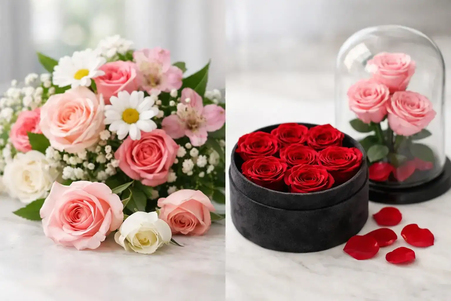 Fresh Flowers vs Preserved Roses