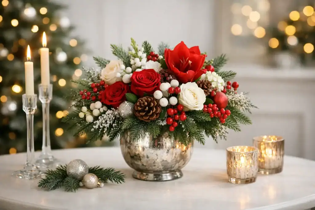 12 Christmas Floral Centerpiece Ideas That Impress