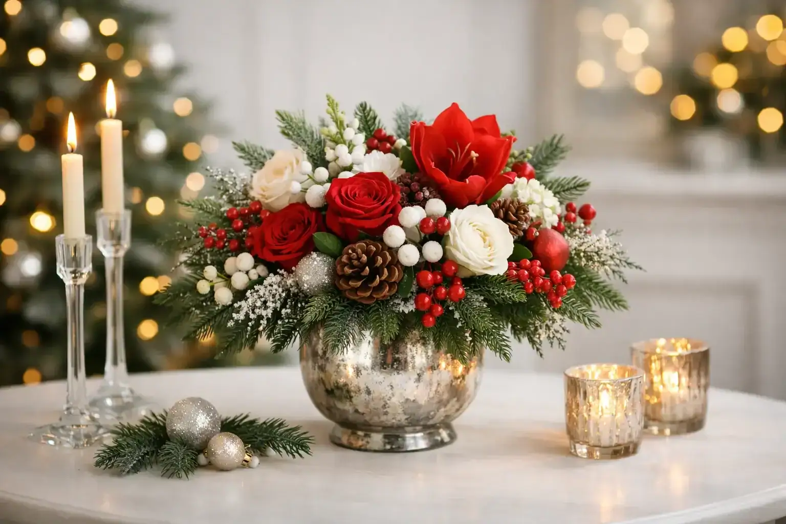 12 Christmas Floral Centerpiece Ideas That Impress