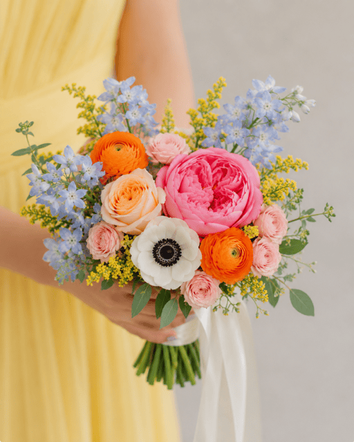 Sunrise Garden Bridesmaid Bouquet Las Vegas wedding florist vip floral