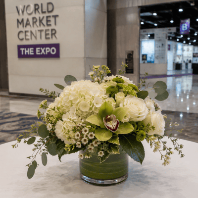 Exhibition flower arrangement for Las Vegas trade show booth