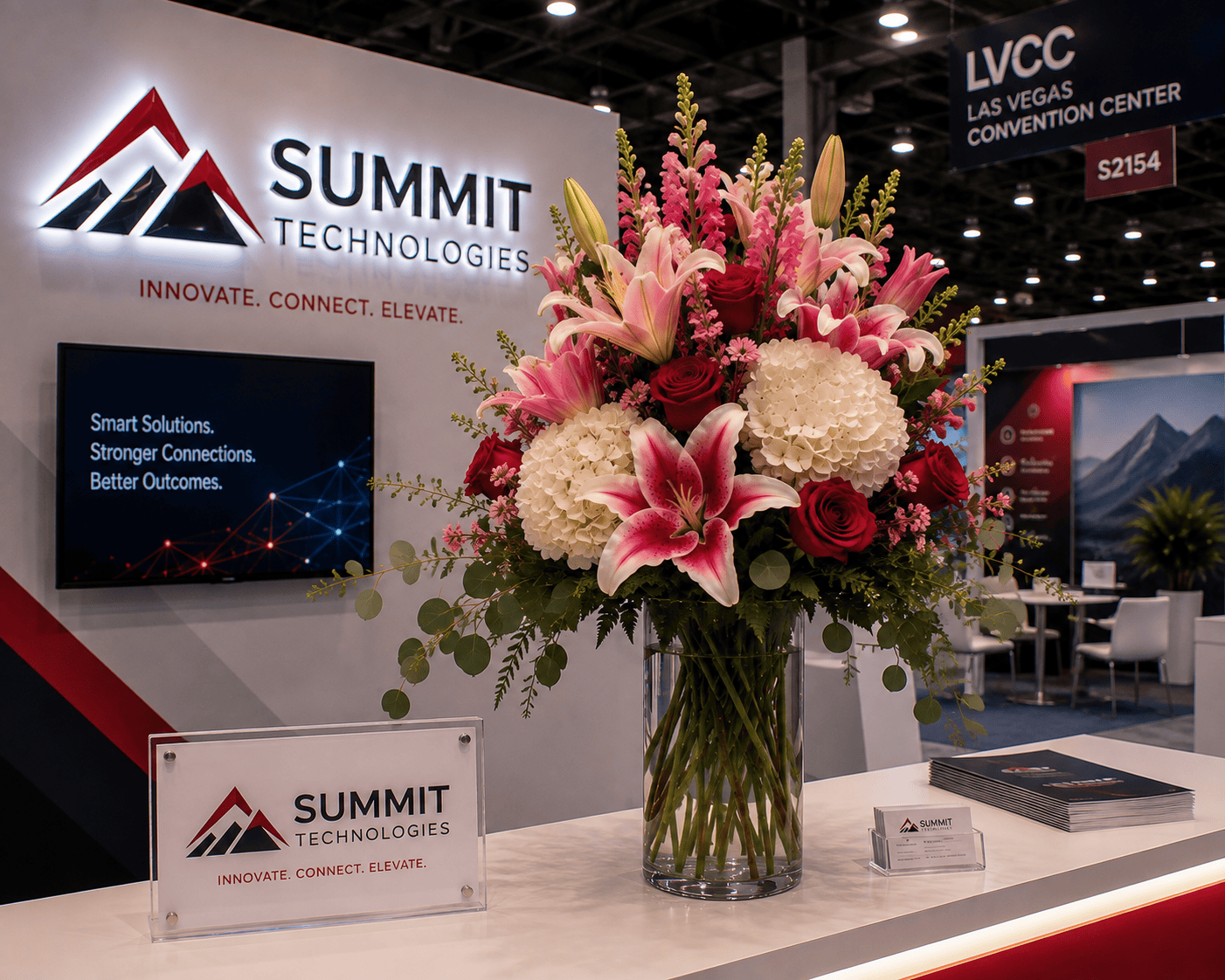 Conference flower arrangement for Las Vegas corporate event by VIP FLORAL