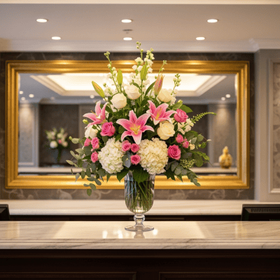 Business event flower arrangement for Las Vegas trade show by VIP FLORAL