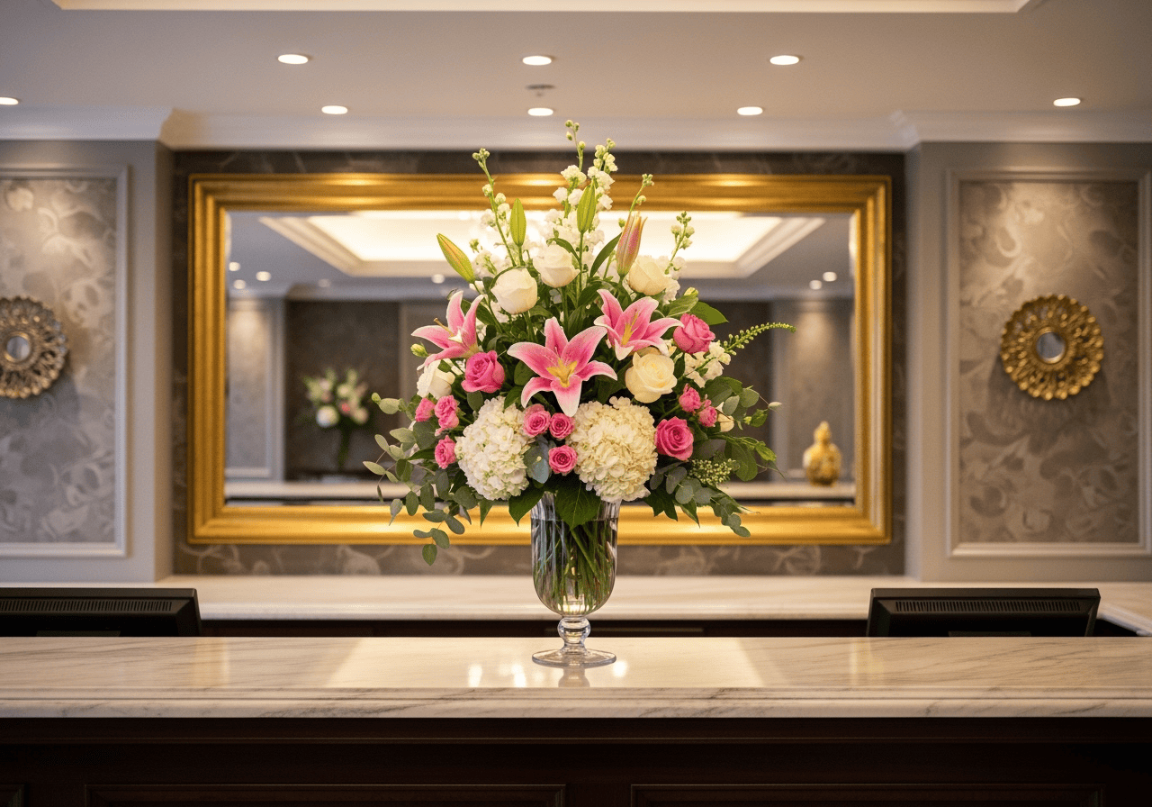 Business event flower arrangement for Las Vegas trade show by VIP FLORAL