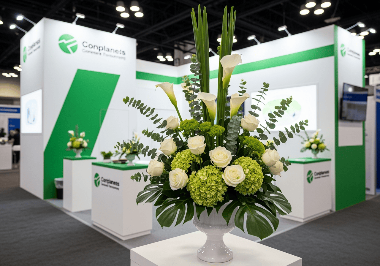 Trade Show Executive floral arrangement for corporate booth in Las Vegas by VIP FLORAL