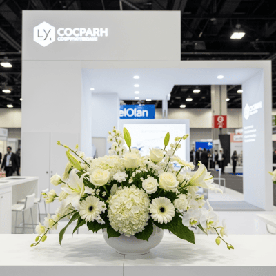 Luxury convention booth flower arrangement by Las Vegas florist VIP FLORAL