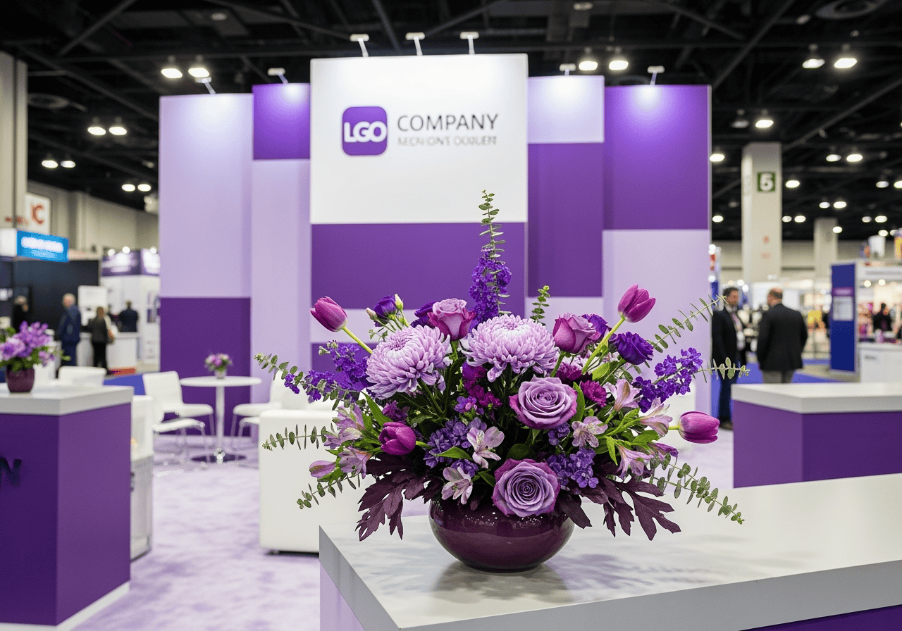 Luxury expo flower arrangement for Las Vegas trade show booth